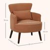 HOMCOM Sessel Loungesessel mit Armlehnen (Relaxsessel, 1-St, Polstersessel), für Wohnzimmer, Schlafzimmer, Orange Bild 3