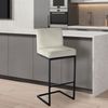 Barhocker GANOR - Samt Creme 43x53x104 cm | Barstuhl Mit Lehne Tresenhocker Tresenstuhl Kneipenhocker Kneipenstuhl Bild 2