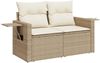 vidaXL 5-tlg. Garten-Sofagarnitur mit Kissen Beige Poly Rattan 3220167 Bild 3