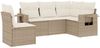 vidaXL 5-tlg. Garten-Sofagarnitur mit Kissen Beige Poly Rattan 3220167 Bild 2
