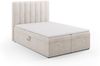 Micadoni Boxspringbett Kelp Strukturierter Stoff Grau Beige Melange 140x200 Bild 2