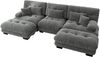 Ecksofa, Luxuriöses modulares Ecksofa Übergroßes U-förmiges Cloud Couch für Wohnzimmer Tiefensitz verwandelbares Schlafsofa mit Ottoman, Chenille, Grau Bild 5