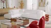 Vente-unique - POGNI Sofa Stoff Weiß - B 221 cm x H 73 cm x L 269 cm Bild 2