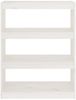Bücherregal | Standregal Weiß 80x30x103,5 cm Massivholz Kiefer Bild 5
