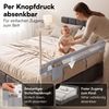 Bellabino 'Drina' Bettschutzgitter, Rausfallschutz klappbar & höhenverstellbar, aus Oxford-Stoff & Metall, 150 cm, hellgrau Bild 2
