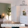 KHG Kleiderschrank 2-türig mit 2 Schubladen Scandi, Sideboard aus Holzwerkstoff weiß foliert für Schlafzimmer, inkl. Kleiderstange 90 x 180 x 55 cm (B/H/T) Bild 3