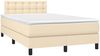 vidaXL Boxspringbett mit Matratze Creme 120x190 cm Stoff 3269756 Bild 2