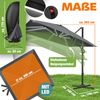 KESSER® Sonnenschirm Ampelschirm SUN XL 300 x 300 cm Inkl. Abdeckung +Windsicherung Drehbar Neigbar Kippbar Marktschirm Groß 360° Rotation, Gartenschirm mit Kurbel Sonnenschutz UV50+ Anthrazit, Mit LED Bild 2