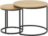 Satztisch >CESURA< (2er Set) in Eiche-Dekor, schwarz - 60/50/60 cm / 40/45/40 cm (B/H/T) Bild 2