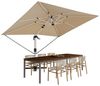 HOMALL Sonnenschirm 300x400 cm Ampelschirm mit Ständer, 360 Grad drehbar, UV-Schutz 50+, 300*400CM, φ330CM, 270*270CM, Gewicht 18-28KG, faltbar, geeignet für Garten, Terrasse, Schwimmbad Bild 3