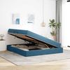 vidaXL Aufbewahrungsbett mit Matratze Dunkelblau 160 x 200 cm Samt 3399734 Bild 4
