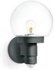 Steinel Sensor-Außenleuchte L 115 S anthrazit, 240°-Bewegungsmelder, 12 m Reichweite, Kugelleuchte E27, Grundlicht, Softlichtstart Bild 1