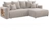MEBLINI Schlafcouch mit Bettkasten - 260 x 160 x 78 cm - Beige Cordstoff - NAPLES - Kleines Ecksofa mit Schlaffunktion - Sofa mit Relaxfunktion und Kissen - Kleine Couch L-Form - Eckcouch Bild 1
