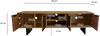 FineBuy Lowboard Akazie Massivholz 150 cm, TV Board mit Steinoptik Fronten & Metallgestell, Fernsehtisch modern mit Stauraum & Kabeldurchführung, TV Schrank Design Industrial für Wohnzimmer Bild 3
