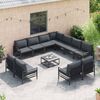 vidaXL Gartensofa-set mit Kissen 11 pcs Schwarz Stahl 3379034 Bild 3