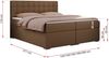 Boxspringbett, Doppelbett, Polsterbett mit Kopfstütze - CARMEN - 120x200cm - Braun Kunstleder - H3 Bild 5