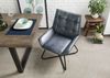 Stuhl Echtleder 61x65x89 blau IRON LABEL #513 Bild 2