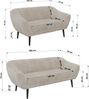 Skandinavisches Sofa Set PIRS 3-2, Komplettset, Wellenfederung, schwarze Füße, Sitzgruppe, Polstermöbel Set - Beige Cord Bild 5