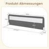 180 cm Lange Klappbares Bettgitter mit Sicherheitsgurten 180° Faltbar Grau Bild 1