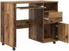 vidaXL Tisch mit Rädern Mit Rad Altholz 91 x 50 x 77 cm Holzwerkstoff 869536 Bild 5