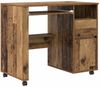 vidaXL Tisch mit Rädern Mit Rad Altholz 91 x 50 x 77 cm Holzwerkstoff 869536 Bild 2