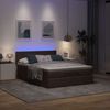vidaXL Ottomanische Bett mit Matratze & LEDs Dunkelbraun 140x190 cm 3312225 Bild 3