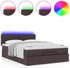 vidaXL Ottomanische Bett mit Matratze & LEDs Dunkelbraun 140x190 cm 3312225 Bild 5