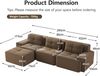 Modulares Sofa aus Cord, L-Form & Tiefsitz, 293 x 177 x 69 cm, Braun Bild 4
