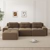 Modulares Sofa aus Cord, L-Form & Tiefsitz, 293 x 177 x 69 cm, Braun Bild 3