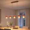 Elegante LED Hängeleuchte mit roten Glas-Schirmen Bild 3