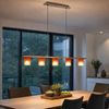 Elegante LED Hängeleuchte mit roten Glas-Schirmen Bild 2