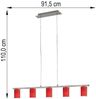 Elegante LED Hängeleuchte mit roten Glas-Schirmen Bild 5