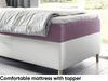 MEBLINI Kinderbett mit Bettkasten MAYA 1 90x200 Links – H3/Lila Samt Gepolstert Einzelbett mit Matratze - Polsterbett mit Stauraum - Bett mit Kopfteil – Stauraumbett Bild 4
