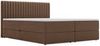 GRAINGOLD Marbella Doppelbett 200x200,Boxspringbett mit Kopfteil und Bettkästen, Velour-Stoff, Braun Bild 2