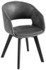 Design Stuhl DENMARK grau Mikrofaser schwarze Holzbeine Retro Bild 4