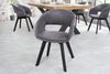 Design Stuhl DENMARK grau Mikrofaser schwarze Holzbeine Retro Bild 3