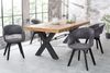 Design Stuhl DENMARK grau Mikrofaser schwarze Holzbeine Retro Bild 2