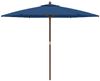 Sonnenschirm, Terrassenschirm mit Holzmast Azurblau 299x240 cm Bild 4