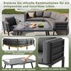 HAUSS SPOLE Gartenlounge-Set 8 Personen Gartensofa Sitzgruppe Sofas Komfortpolster Glastisch, (Halbmond 114 × 60 × 77 cm – 8-Sitzer Sitzgruppe Grau) Bild 3