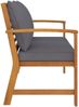 vidaXL Gartenbank 120 cm mit Dunkelgrauen Kissen Massivholz Akazie 311830 Bild 3