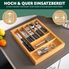 Besteckkasten ausziehbar / Bambus / ca. 33,7 - 50 x 44,7 cm Schubladeneinsatz Besteckeinsatz Bild 4