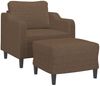 vidaXL Sessel mit Hocker Braun 60 cm Stoff 3201130 Bild 3