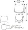 LED Tischleuchte mit Keramikfuß & Samtschirm Rot - Gold, Höhe 26cm Bild 5