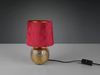 LED Tischleuchte mit Keramikfuß & Samtschirm Rot - Gold, Höhe 26cm Bild 3