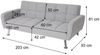 Sofa HWC-K19, Couch Schlafsofa Gästebett Bettsofa Klappsofa, Nosagfederung Schlaffunktion 203cm ~ Samt schwarz Bild 3