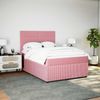 vidaXL Boxspringbett mit Matratze Rosa 140x200 cm Samt 3292363 Bild 3
