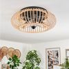 hofstein Deckenleuchte Deckenventilator mit Beleuchtung aus Metall/Bambus, Fernbedienung, ohne Leuchtmittel, Auf-/Abwind-Funktion, Lichteffekt, Ø 50cm, 4xE27, ohne Leuchtmittel Bild 2