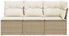 vidaXL Gartensofa mit Kissen 3-Sitzer Beige Poly Rattan 366076 Bild 4