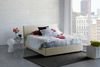 Dmora Doppelbett Aros, Stoffbett mit Stauraum, Frontöffnung, inklusive Matratze 140 x 200 cm, 100 % Made in Italy, Beige Bild 2