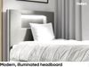 MEBLINI Kinderbett mit Bettkasten GARETH 1 100x200 Rechts – H3/Grau Samt Gepolstert Einzelbett mit Matratze - Polsterbett mit Stauraum - Bett mit Kopfteil – Stauraumbett Bild 3